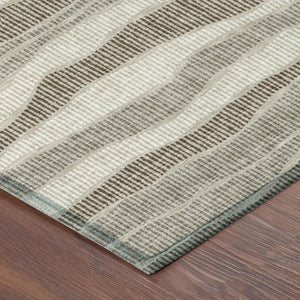 9x12 Washable Polyester Striped Area Rug for Indoor Outdoor Patios and Living Rooms