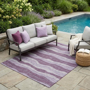 5x8 Washable Polyester Striped Area Rug for Indoor Outdoor Patios and Living Rooms