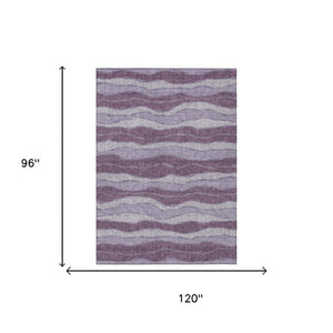 8x10 Striped Washable Polyester Area Rug for Patio Porch or Living Room Use