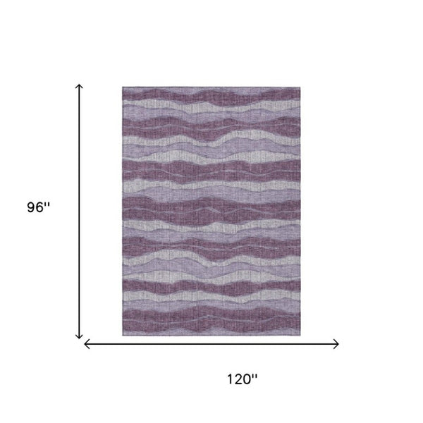 8x10 Striped Washable Polyester Area Rug for Patio Porch or Living Room Use