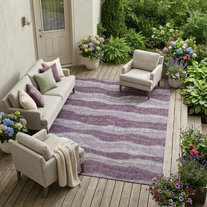9 X 12 Striped Washable Polyester Area Rug for Indoor Outdoor Patios and Living Rooms