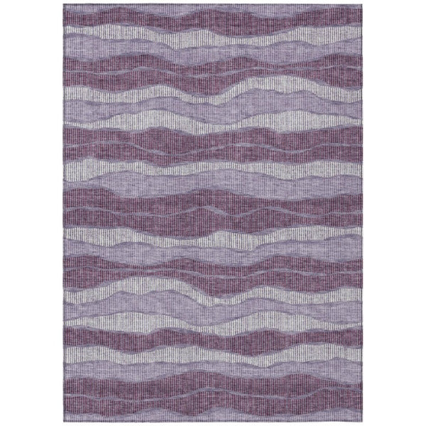 HomeRoots 9 X 12 Striped Washable Polyester Area Rug for Indoor Outdoor Patios and Living Rooms 743887