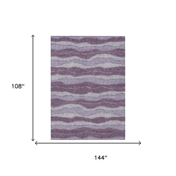 9 X 12 Striped Washable Polyester Area Rug for Indoor Outdoor Patios and Living Rooms