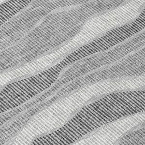 5 X 8 Pewter Gray Stripe Washable Polyester Area Rug for Indoor Outdoor Spaces