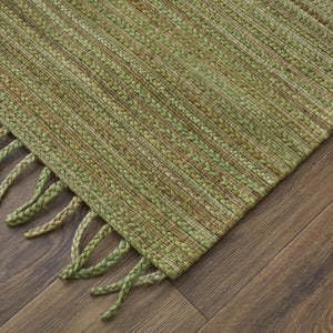 Handwoven Jute Area Rug with Fringe Artisan Natural Fiber Bohemian Living Room Floor Accent