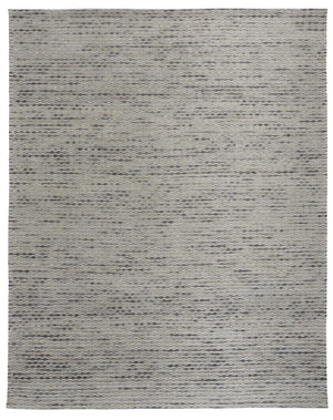 HomeRoots 9x12 Ivory Gray Wool Hand Woven Area Rug Artisan Crafted Stain Resistant Modern 743920