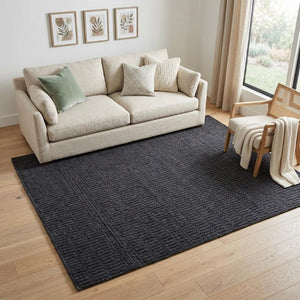 Hand Knotted Wool Area Rug Stain Resistant Artisan Woven for Living Room and Bedroom