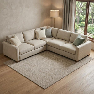 9 X 12 Wool Blend Hand Woven Area Rug Artisan Crafted Taupe Brown Living Room