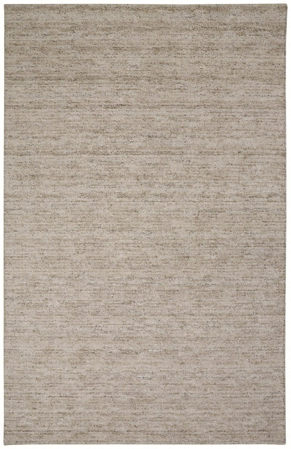 HomeRoots 9 X 12 Wool Blend Hand Woven Area Rug Artisan Crafted Taupe Brown Living Room 743935