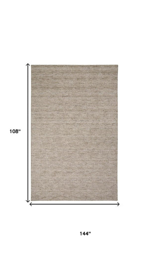 9 X 12 Wool Blend Hand Woven Area Rug Artisan Crafted Taupe Brown Living Room