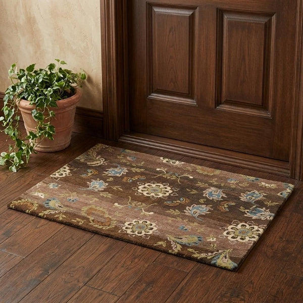 2 X 3 Hand Knotted Wool Floral Area Rug Stain Resistant Artisan Crafted Accent
