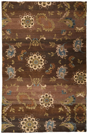 HomeRoots 2 X 3 Hand Knotted Wool Floral Area Rug Stain Resistant Artisan Crafted Accent 743941