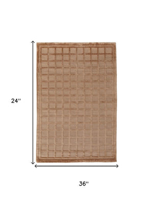 2x3 Hand Knotted Wool Geometric Area Rug Stain Resistant Artisan Accent Mat