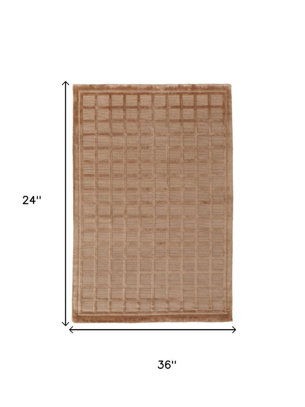 2x3 Hand Knotted Wool Geometric Area Rug Stain Resistant Artisan Accent Mat