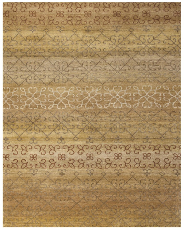 HomeRoots 2x3 Hand Knotted Wool Geometric Area Rug Stain Resistant Artisan Crafted Accent 743944