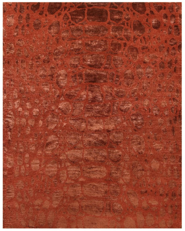2x3 Hand Knotted Wool Blend Area Rug with Bold Animal Print for Entryway Use