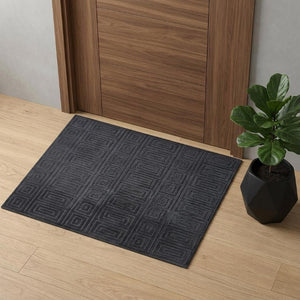 2x3 Hand Knotted Wool Geometric Area Rug in Gray Stain Resistant Artisan Accent