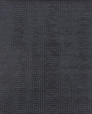 HomeRoots 2x3 Hand Knotted Wool Geometric Area Rug in Gray Stain Resistant Artisan Accent 743947