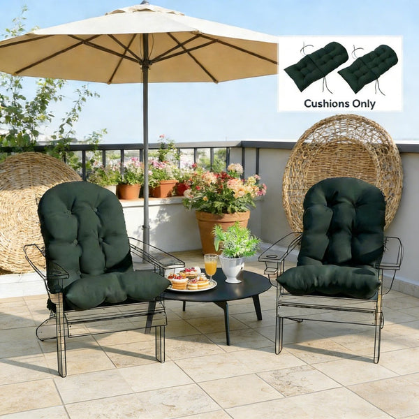 English Elm Garden Tufted High Back Patio Chair Cushions Set with Uv Resistant Polyester Cover T3971P476121