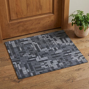 2x3 Hand Knotted Wool Blend Area Rug Blue Gray Striped Artisan Woven Accent