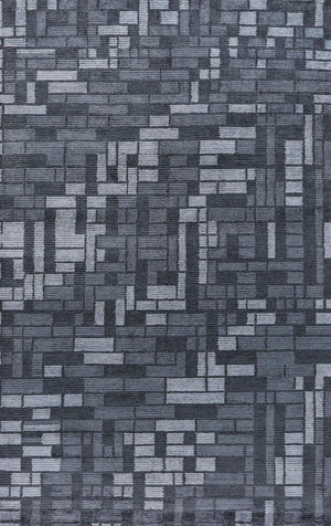 2x3 Hand Knotted Wool Blend Area Rug Blue Gray Striped Artisan Woven Accent