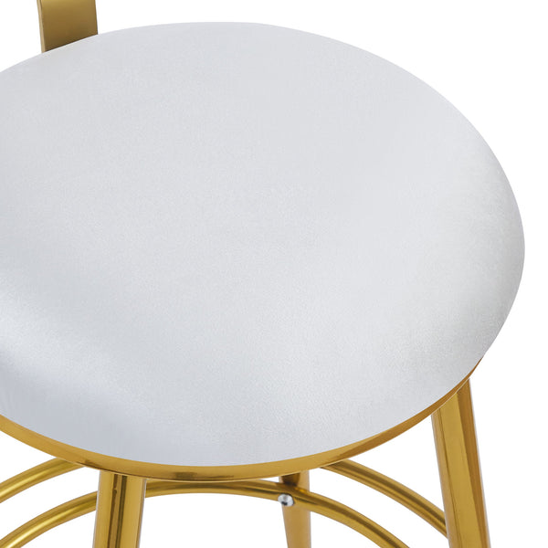 English Elm Christopher Knight Home® - 27.65'' 27.65" Modern Counter Stools Set of 2 with Luxurious Velvet Upholstery, Ergonomic Curved Back, Iron Frame & Footrest Light Gray N780P194940W