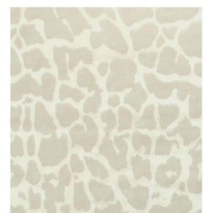 8 Foot Ivory Beige Animal Print Hand Knotted Wool Blend Area Rug Artisan Made