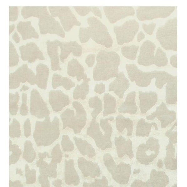8 Foot Ivory Beige Animal Print Hand Knotted Wool Blend Area Rug Artisan Made