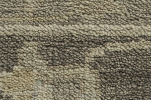 HomeRoots 8 Foot Hand Knotted Wool Floral Area Rug Stain Resistant for Living Room 743986