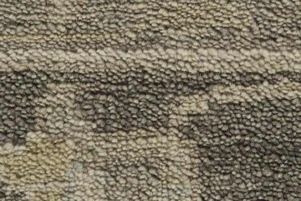 HomeRoots 8 Foot Hand Knotted Wool Floral Area Rug Stain Resistant for Living Room 743986