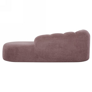 English Elm 80" Curved Sofa Scalloped Bubble Back Polyester Upholstered Modern Living Room Seating Ash Purple N771P397555I
