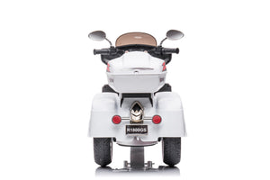 English Elm 12v Kids Electric Ride on Motorcycle with Led Lights Bluetooth Music and Storage Trunk White W1760P237293