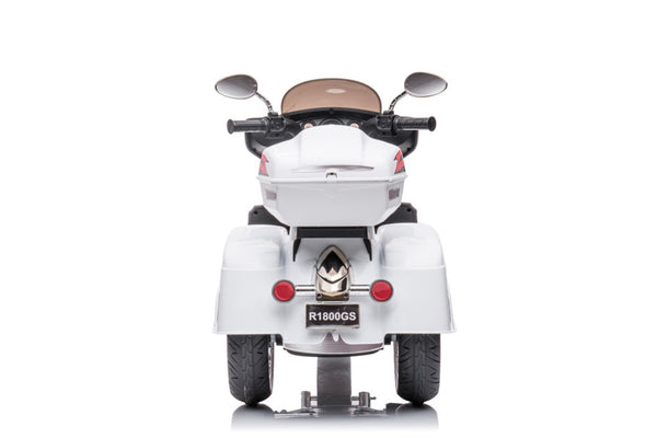 English Elm 12v Kids Electric Ride on Motorcycle with Led Lights Bluetooth Music and Storage Trunk White W1760P237293
