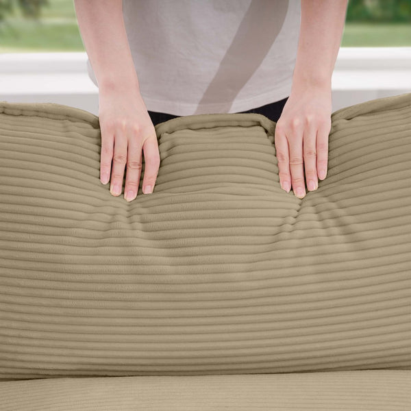 English Elm Tan Corduroy Single Chair – Deep Seat Sofa With Removable Pillow For Comfort In Living Room & More W714S00783-GIGA