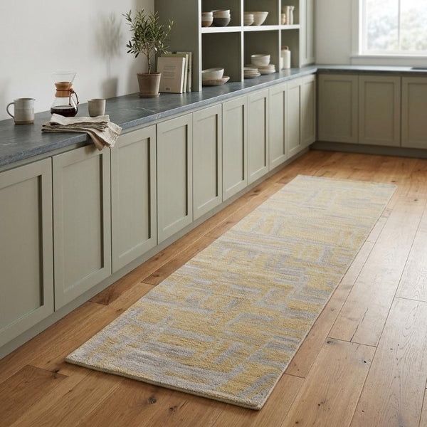 8 Foot Hand Knotted Wool Abstract Area Rug Stain Resistant Artisan Crafted