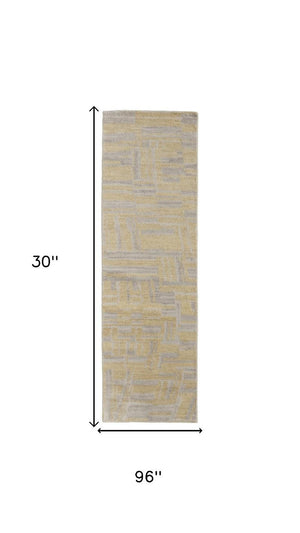8 Foot Hand Knotted Wool Abstract Area Rug Stain Resistant Artisan Crafted