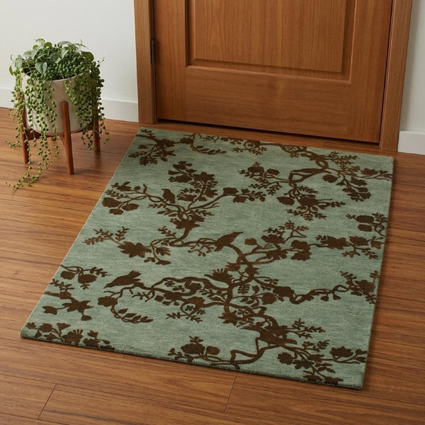 3x5 Hand Knotted Wool Floral Area Rug Mid-century Artisan Craft Stain Resistant