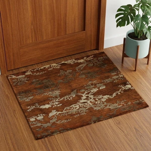 3x5 Hand Knotted Wool Floral Area Rug Mid-century Artisan Stain Resistant Accent