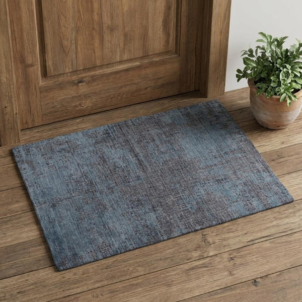 3 X 5 Hand Woven Abstract Area Rug in Blue Taupe for Entryway or Bedroom