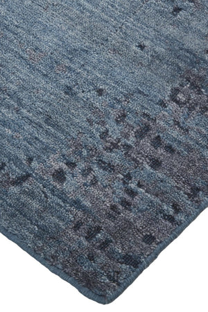 3 X 5 Hand Woven Abstract Area Rug in Blue Taupe for Entryway or Bedroom