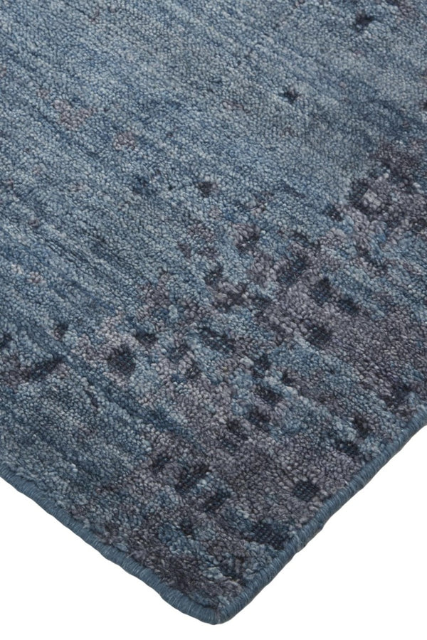 3 X 5 Hand Woven Abstract Area Rug in Blue Taupe for Entryway or Bedroom