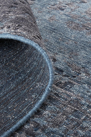 3 X 5 Hand Woven Abstract Area Rug in Blue Taupe for Entryway or Bedroom