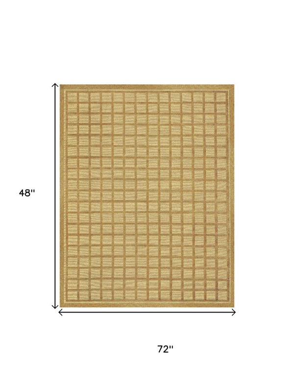 4x6 Hand Knotted Wool Area Rug Geometric Pattern Stain Resistant Artisan Craft