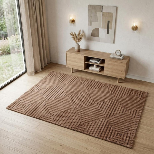 4 X 6 Hand Knotted Wool Geometric Area Rug Stain Resistant Artisan Crafted