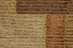 4x6 Hand Knotted Wool Blend Area Rug Mid-century Checkered Pattern for Any Room