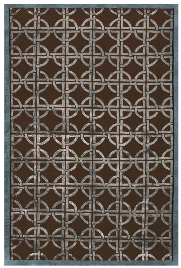 HomeRoots 3 X 5 Hand Knotted Wool Abstract Area Rug in Brown Gray for Bedroom Entryway 744031