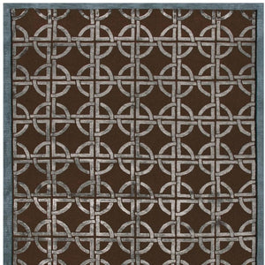 3 X 5 Hand Knotted Wool Abstract Area Rug in Brown Gray for Bedroom Entryway