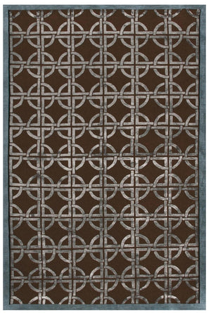 3 X 5 Hand Knotted Wool Abstract Area Rug in Brown Gray for Bedroom Entryway