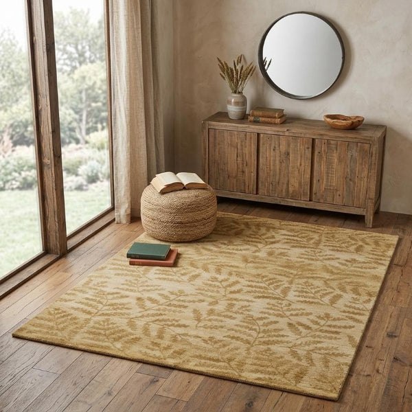 4x6 Hand Knotted Wool Floral Area Rug Stain Resistant Artisan Crafted Warm Tones