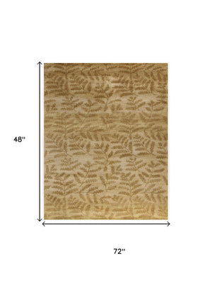 4x6 Hand Knotted Wool Floral Area Rug Stain Resistant Artisan Crafted Warm Tones